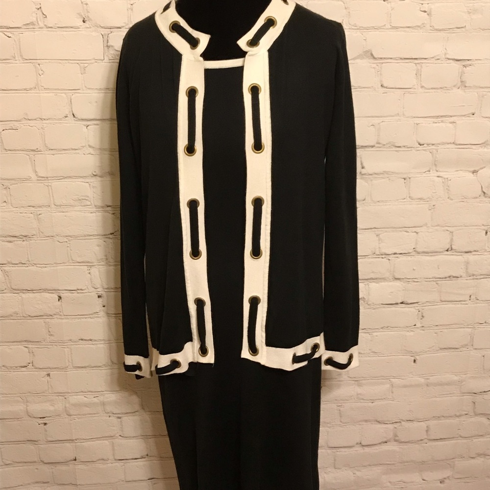 Leslie Fay Knit Sheath Dress with Matching Jacket